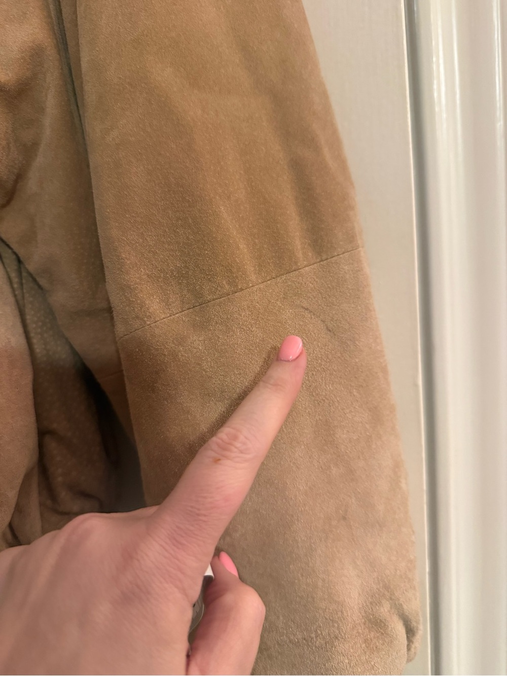 Preston & York Beige Suede Bomber Jacket - Picture 7 of 8